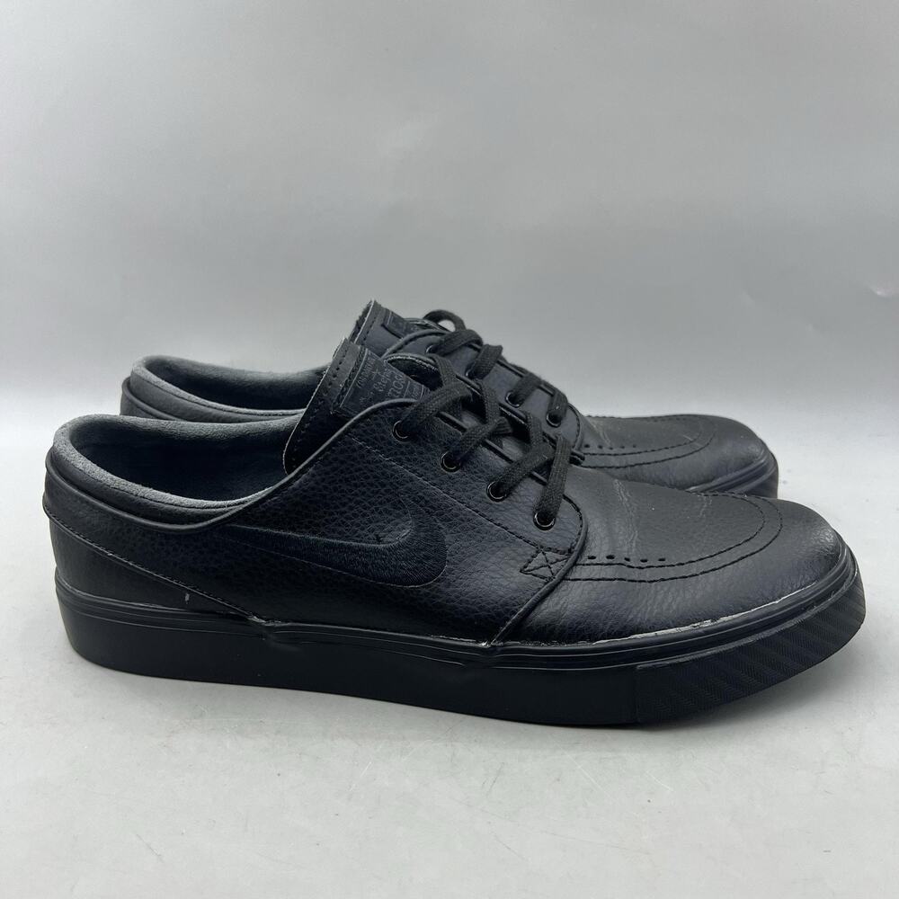 Nike SB Zoom Stefan Janoski Shoes Men Size 10 Black Leather Comfort Low Sneakers